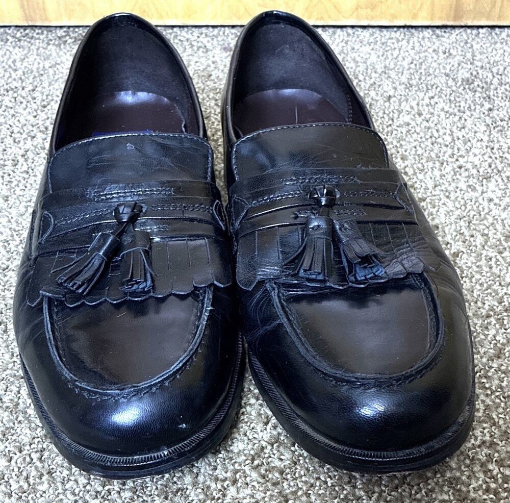 Mens Nunn Bush Sz 10 1/2 Black Manning Kiltie Tassel Dress Flex Leather Loafers